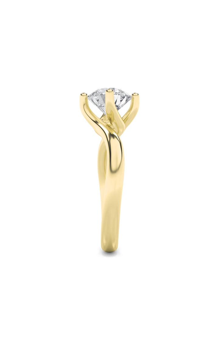 2Cttw Round Shaped Lab Grown Diamond (F/VS) Bypass Shank Engagement Ring in 14K Gold