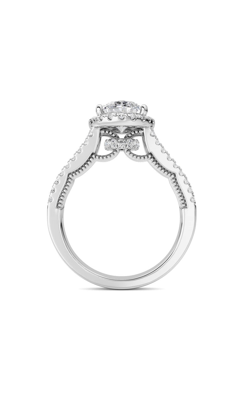 2Cttw Oval Shaped Lab Grown Diamond (F/VS) Split shank Accented Ring in 14K Gold