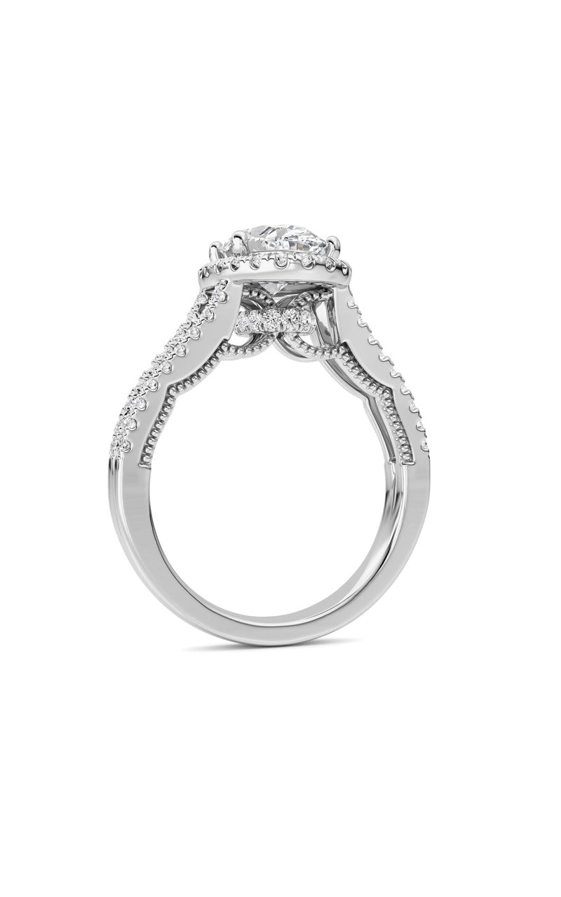 2Cttw Oval Shaped Lab Grown Diamond (F/VS) Split shank Accented Ring in 14K Gold