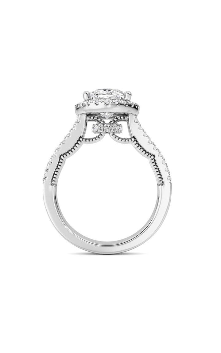 3Cttw Oval Shaped Lab Grown Diamond (F/VS) Split shank Accented Ring in 14K Gold