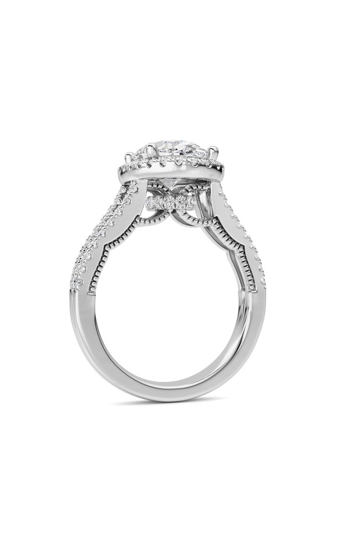 3Cttw Oval Shaped Lab Grown Diamond (F/VS) Split shank Accented Ring in 14K Gold