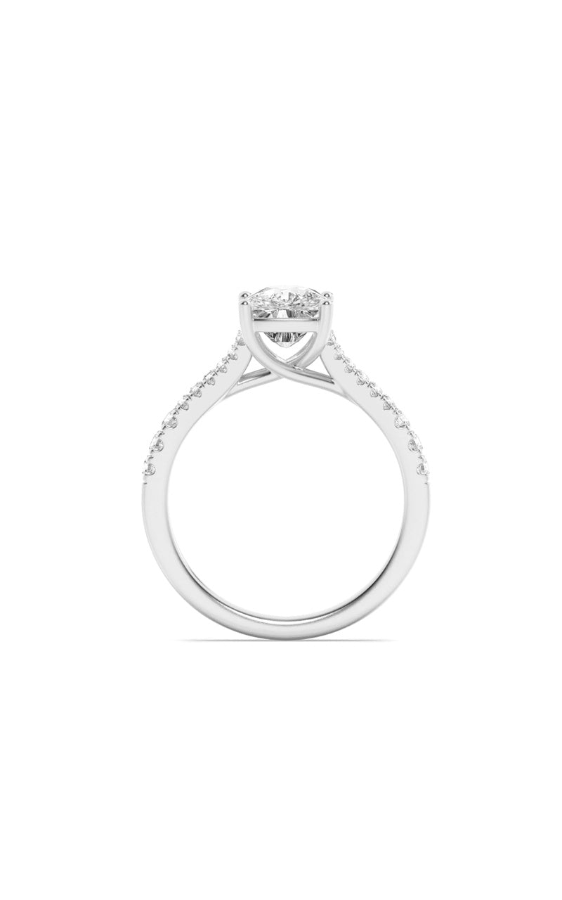 2.25Cttw Elongated Cushion Shaped Lab Grown Diamond (F/VS) Split Shank Accented Enagagement Ring in 14K Gold