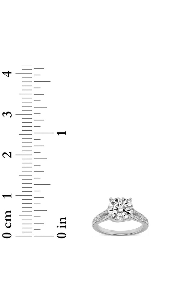 4Cttw Round Shaped Lab Grown Diamond (F/VS) SplitShank Trellis Engagement Ring in 14K Gold