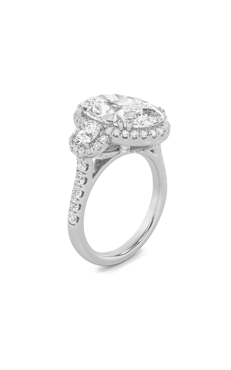 7.5CTW Oval Shaped Lab Grown Diamond (F/VS) Bold Statement Accented Ring in 14K Gold
