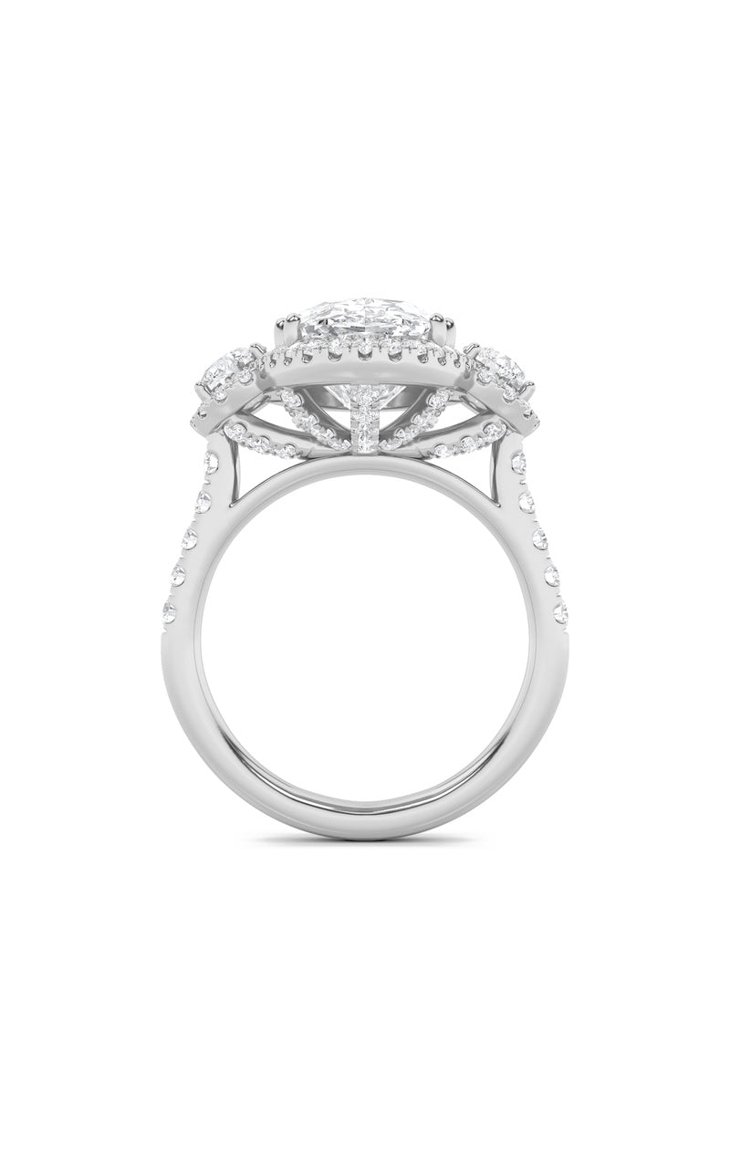 7.5CTW Oval Shaped Lab Grown Diamond (F/VS) Bold Statement Accented Ring in 14K Gold