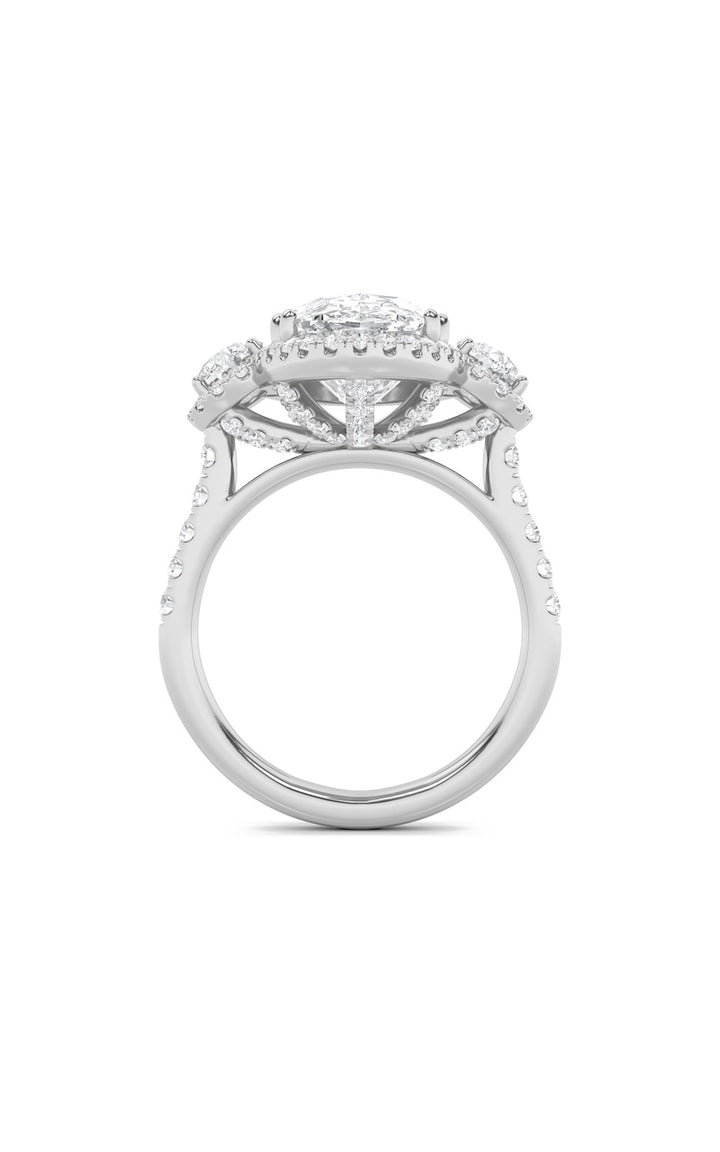 7.5CTW Oval Shaped Lab Grown Diamond (F/VS) Bold Statement Accented Ring in 14K Gold