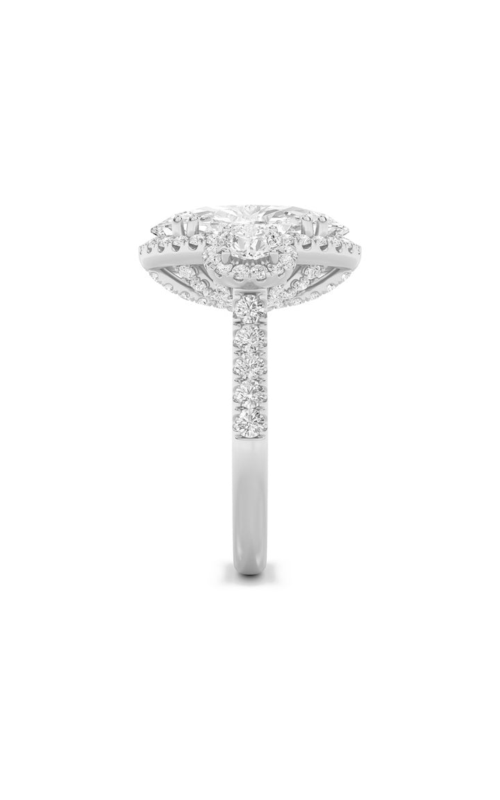 7.5Cttw Oval Shaped Lab Grown Diamond (F/VS) Bold Statement Accented Ring in 14K Gold