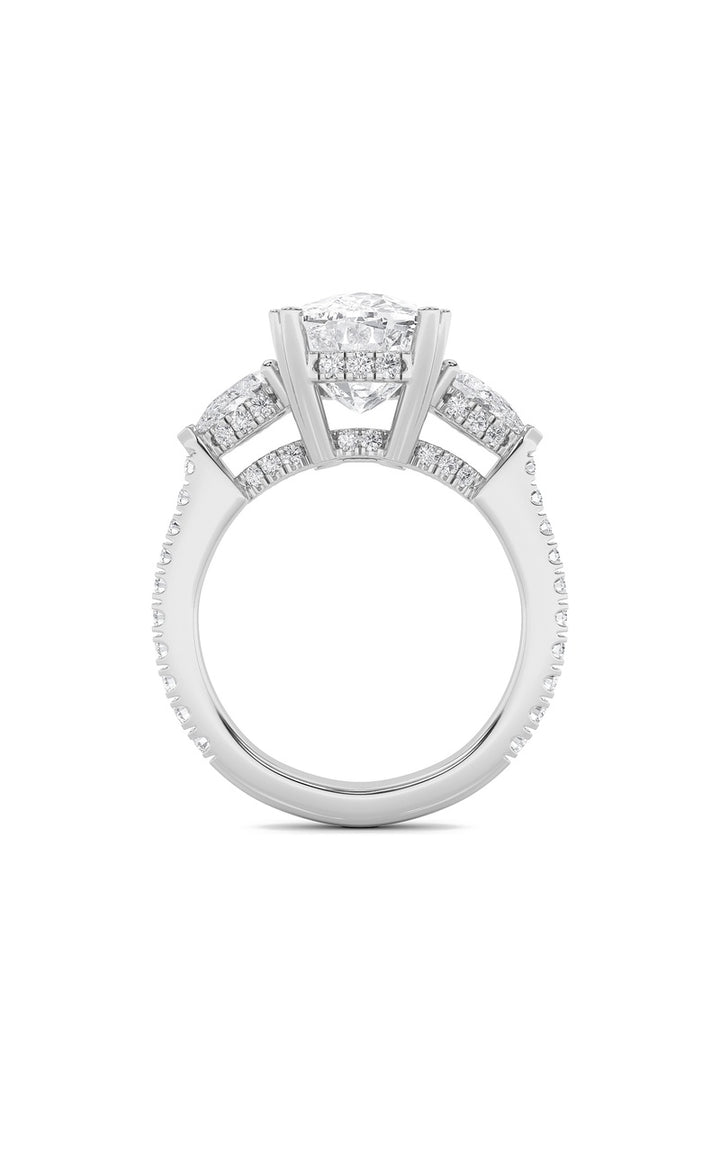6.5CTW Elongated Cushion Shaped Lab Grown Diamond (F/VS) Bold Accented Engagement Ring in 14K Gold