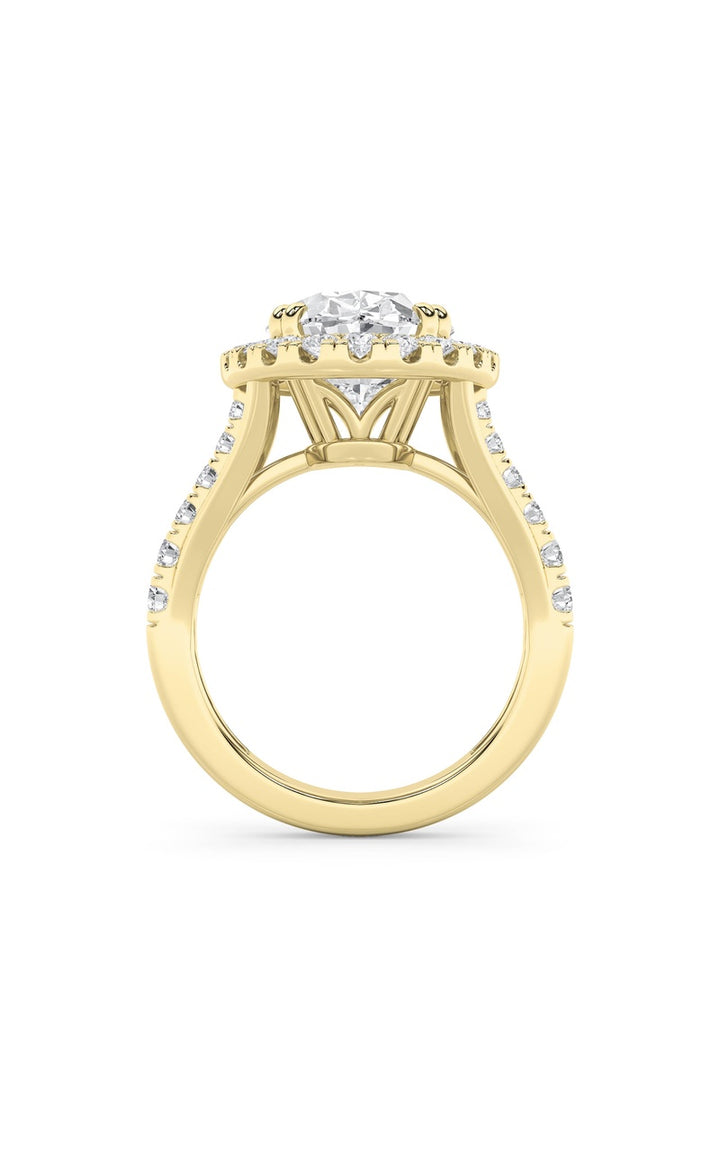 6CTW Oval Shaped Lab Grown Diamond (G/VS) Bold Accented Engagement Ring in 14K Gold