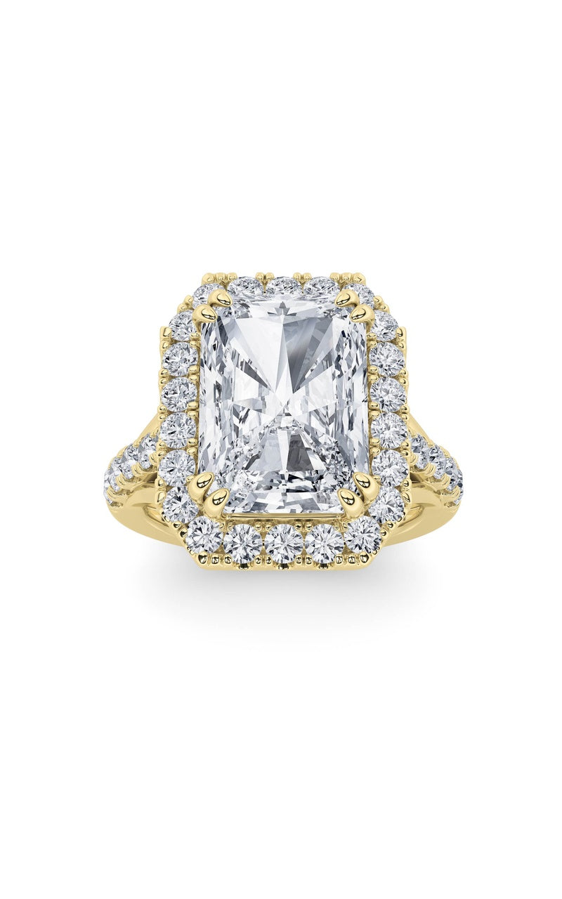 6Cttw Radiant Shaped Lab Grown Diamond (G/VS) Bold Accented Engagement Ring in 14K Gold