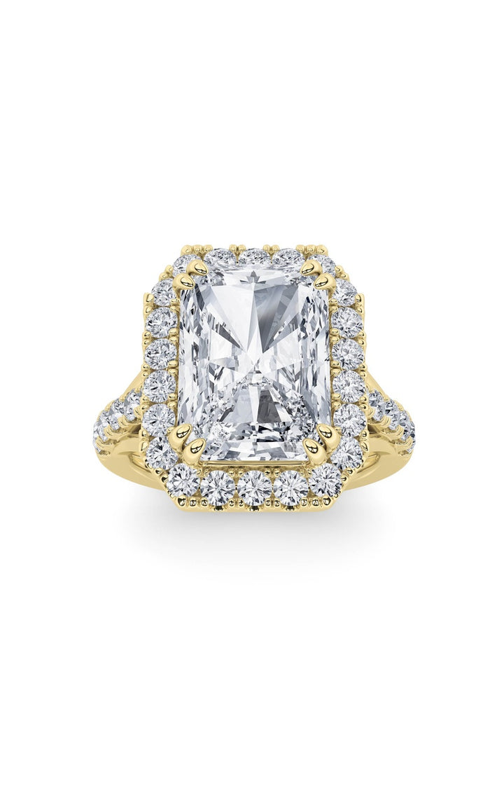 6Cttw Radiant Shaped Lab Grown Diamond (G/VS) Bold Accented Engagement Ring in 14K Gold