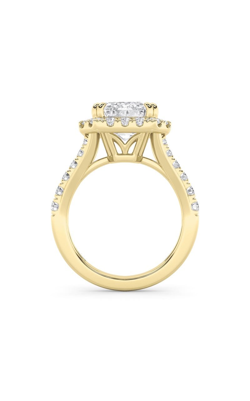6Cttw Radiant Shaped Lab Grown Diamond (G/VS) Bold Accented Engagement Ring in 14K Gold