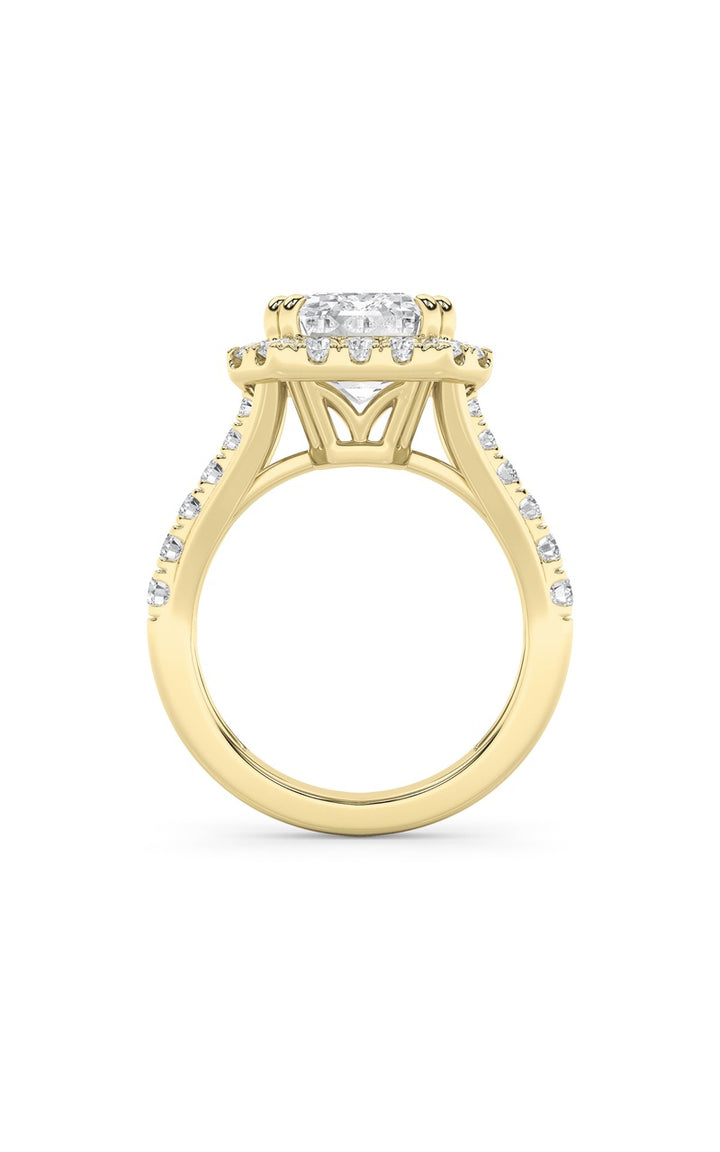 6Cttw Radiant Shaped Lab Grown Diamond (G/VS) Bold Accented Engagement Ring in 14K Gold