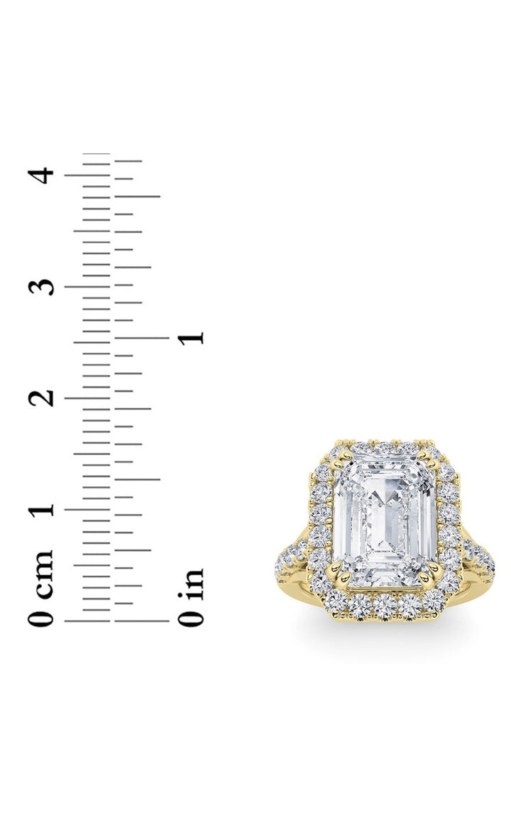 6Cttw Radiant Shaped Lab Grown Diamond (G/VS) Bold Accented Engagement Ring in 14K Gold