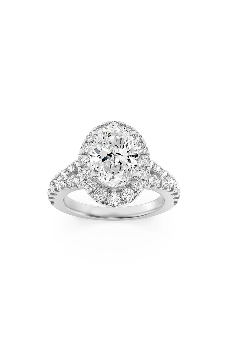 2.5Cttw Oval Shaped Lab Grown Diamond (F/VS) Engagement Ring in 14K Gold