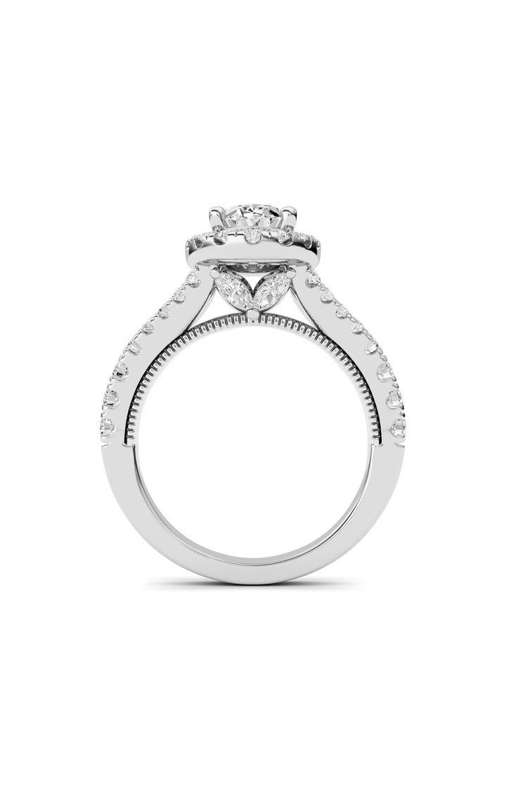 2.5Cttw Oval Shaped Lab Grown Diamond (F/VS) Engagement Ring in 14K Gold