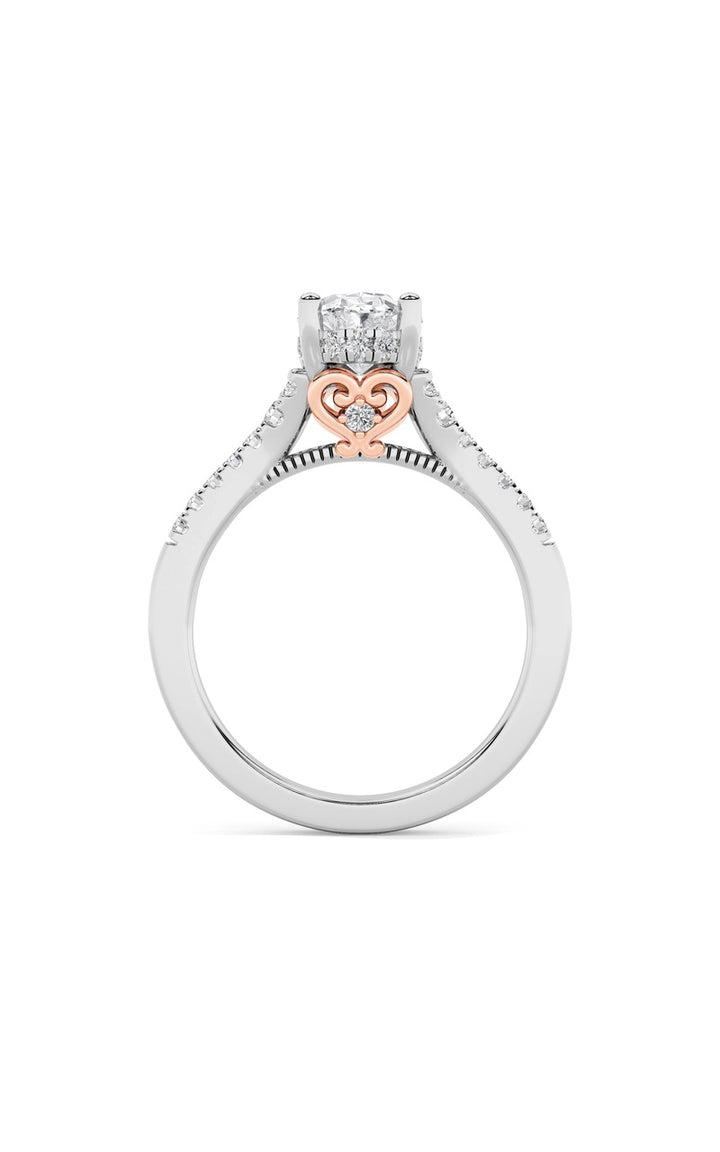 1.5CTW Oval Shaped Lab Grown Diamond (G/VS) Accented Engagement Ring in 14K White Gold