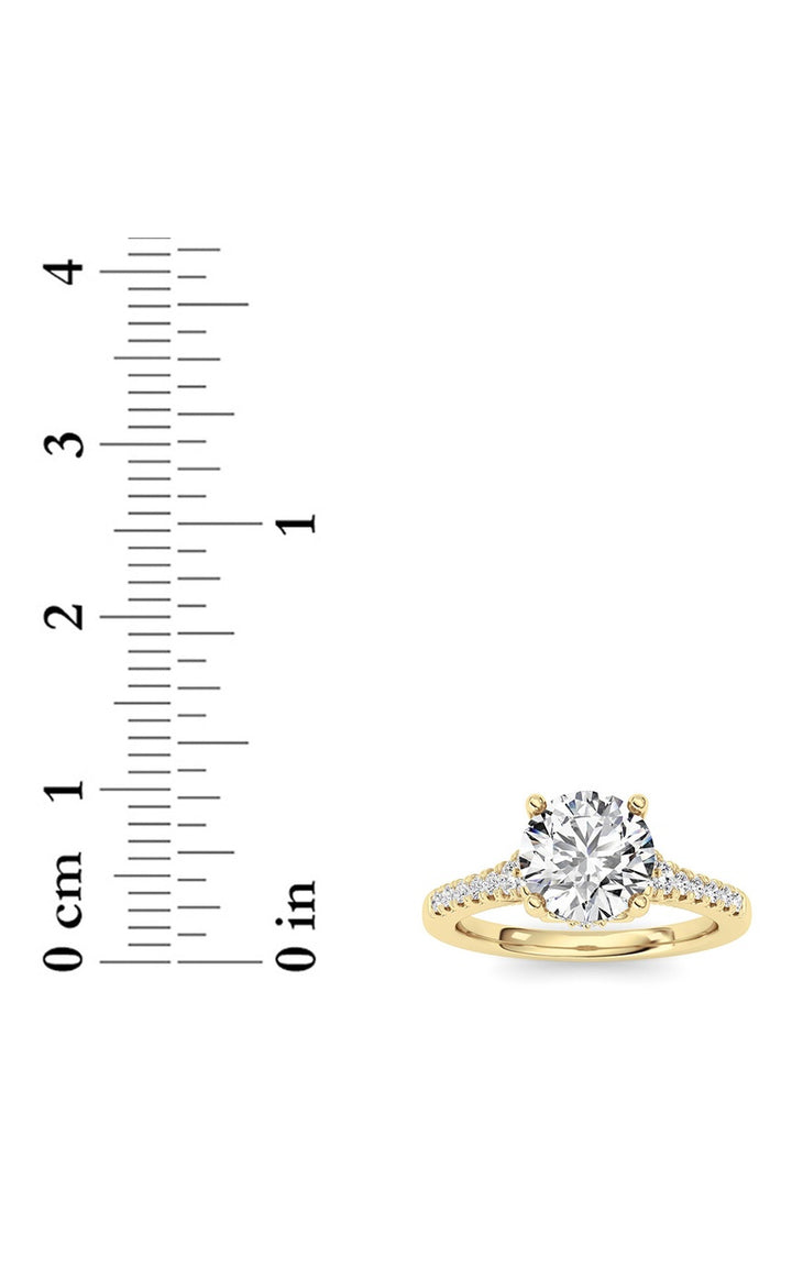 1.5CTW Round Shaped Lab Grown Diamond (F/VS) Accented Two Tone Engagement Ring in 14K Gold