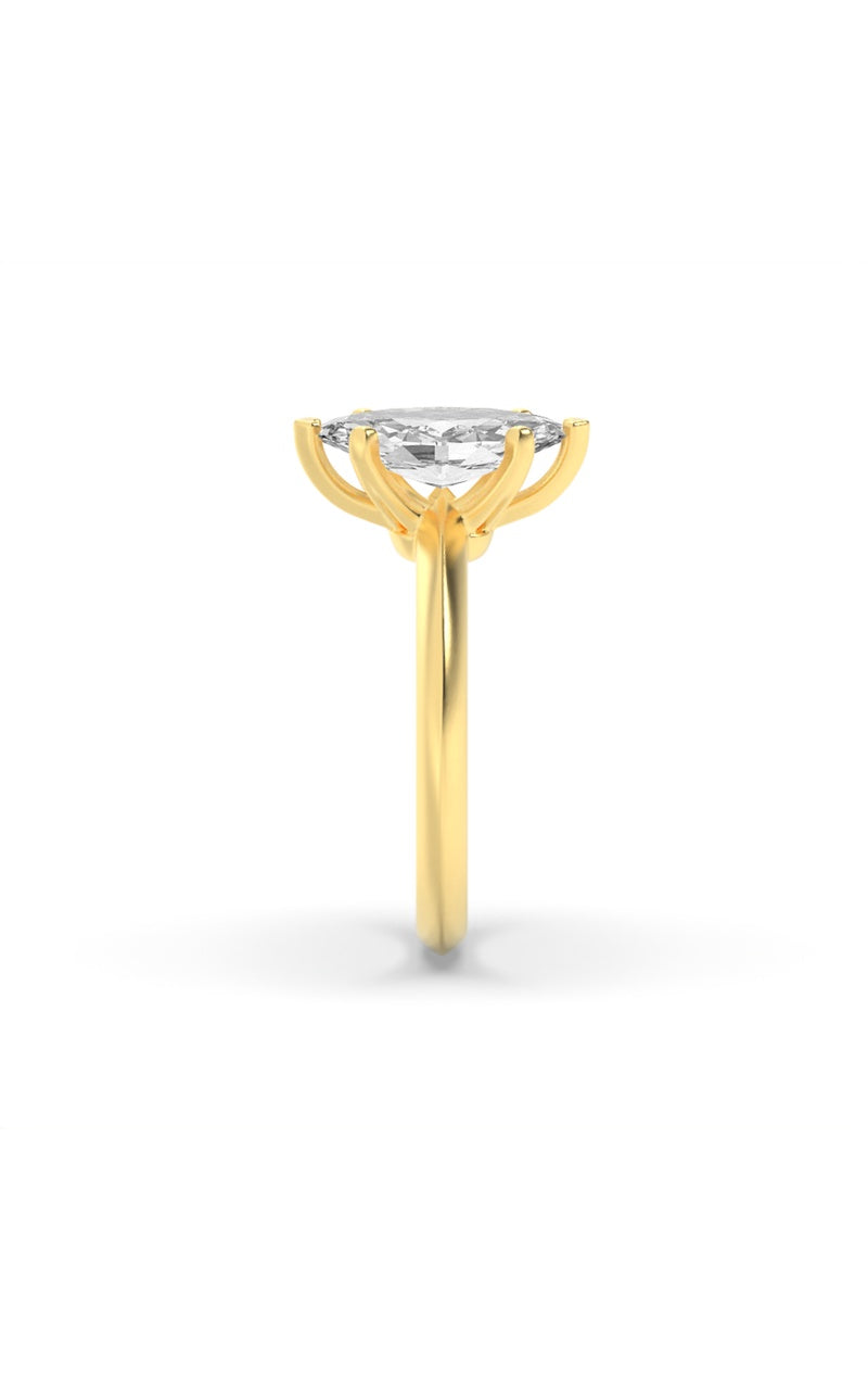 2Cttw Marquise Shaped Lab Grown Diamond (G/VS) Knife Edge Shank Solitaire Engagement Ring in 14K Gold