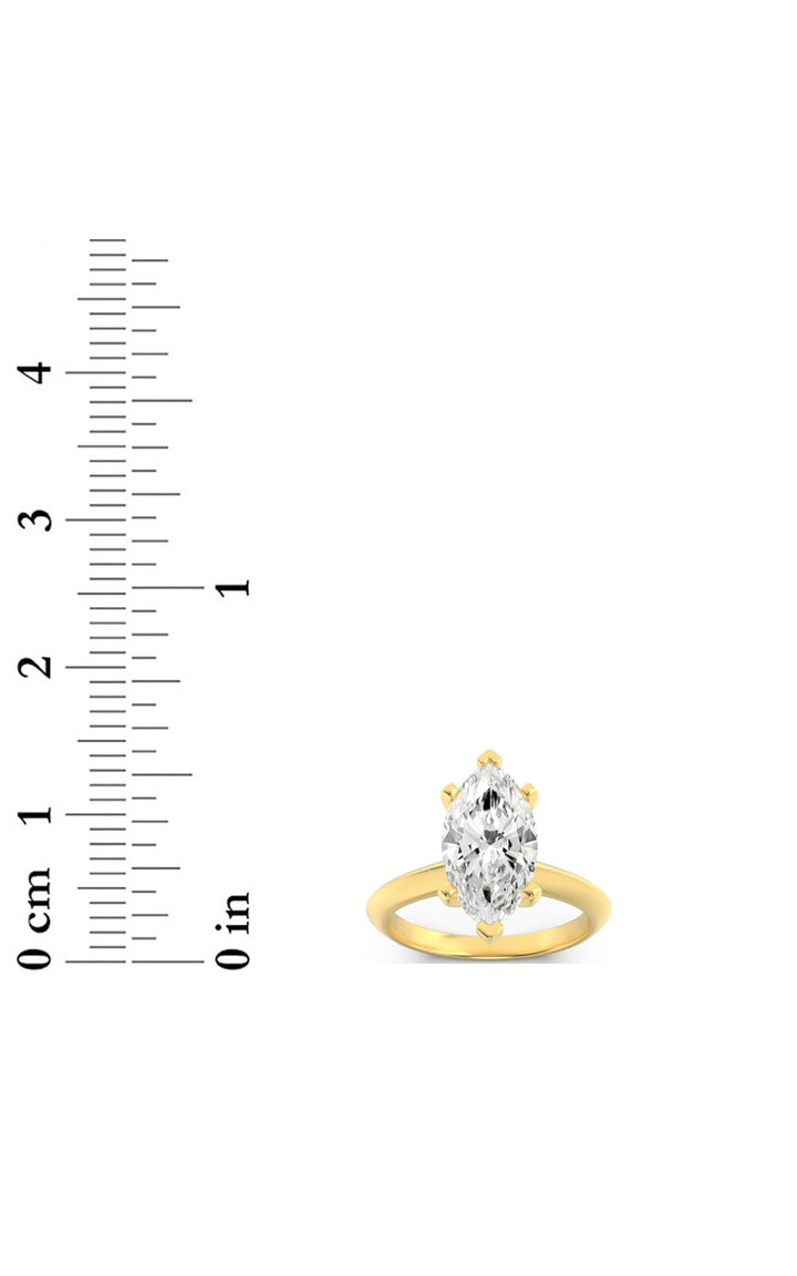 2Cttw Marquise Shaped Lab Grown Diamond (G/VS) Knife Edge Shank Solitaire Engagement Ring in 14K Gold