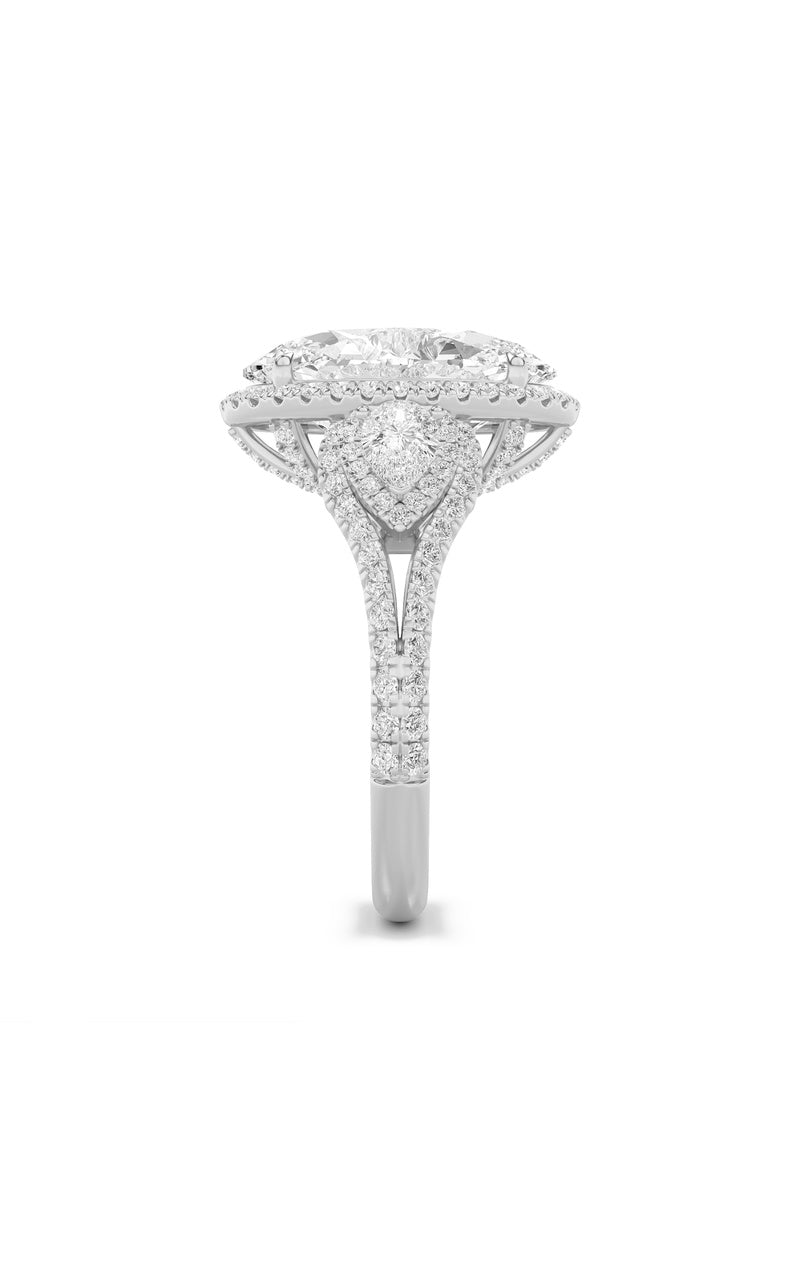 7.25Cttw Oval Shaped Lab Grown Diamond (F/VS) Bold Accented Engagement Ring in 14K Gold