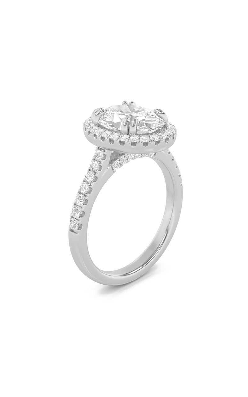 2.5Cttw Oval Shaped Lab Grown Diamond (F/VS) Classic Halo Accented Engagement Ring in 14K Gold