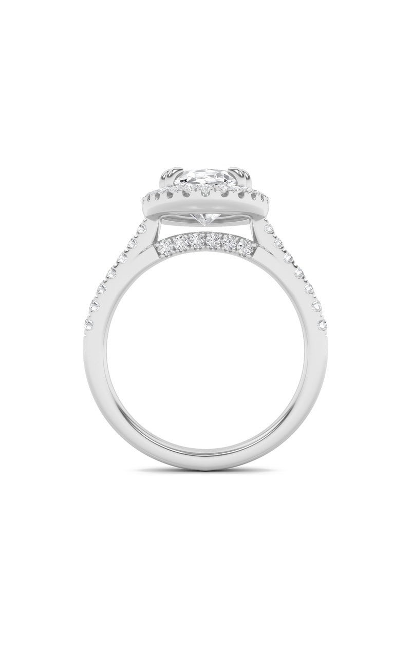 2.5Cttw Oval Shaped Lab Grown Diamond (F/VS) Classic Halo Accented Engagement Ring in 14K Gold