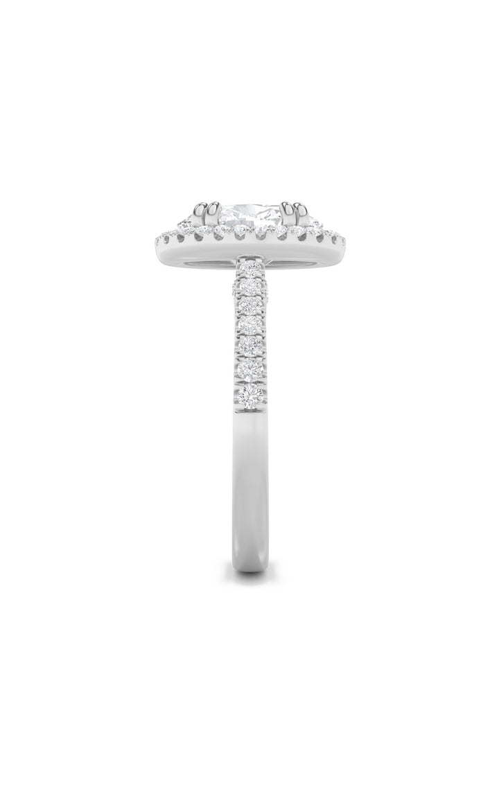 3Cttw Oval Shaped Lab Grown Diamond (F/VS) Classic Halo Accented Engagement Ring in 14K Gold