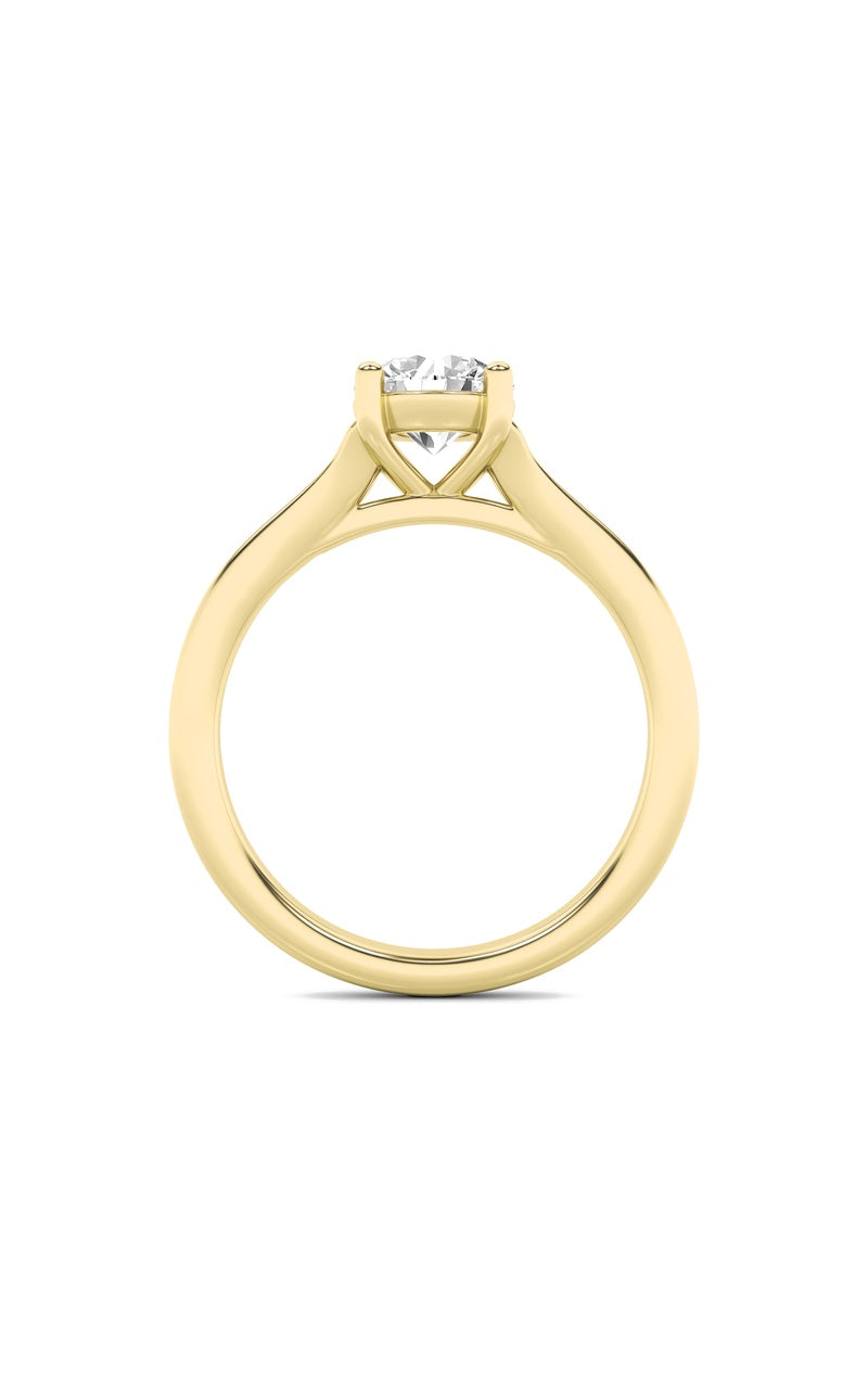 2Cttw Round Shaped Lab Grown Diamond (F/VS) SplitShank Solitaire Engagement Ring in 14K Gold