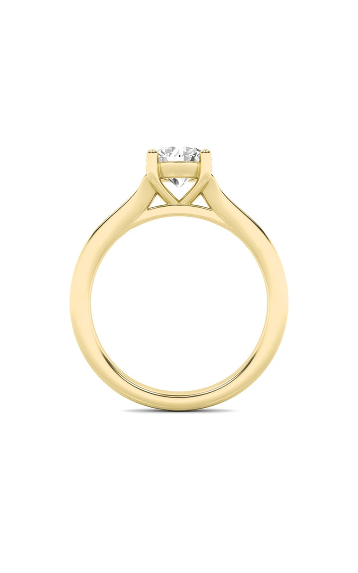 2Cttw Round Shaped Lab Grown Diamond (F/VS) SplitShank Solitaire Engagement Ring in 14K Gold