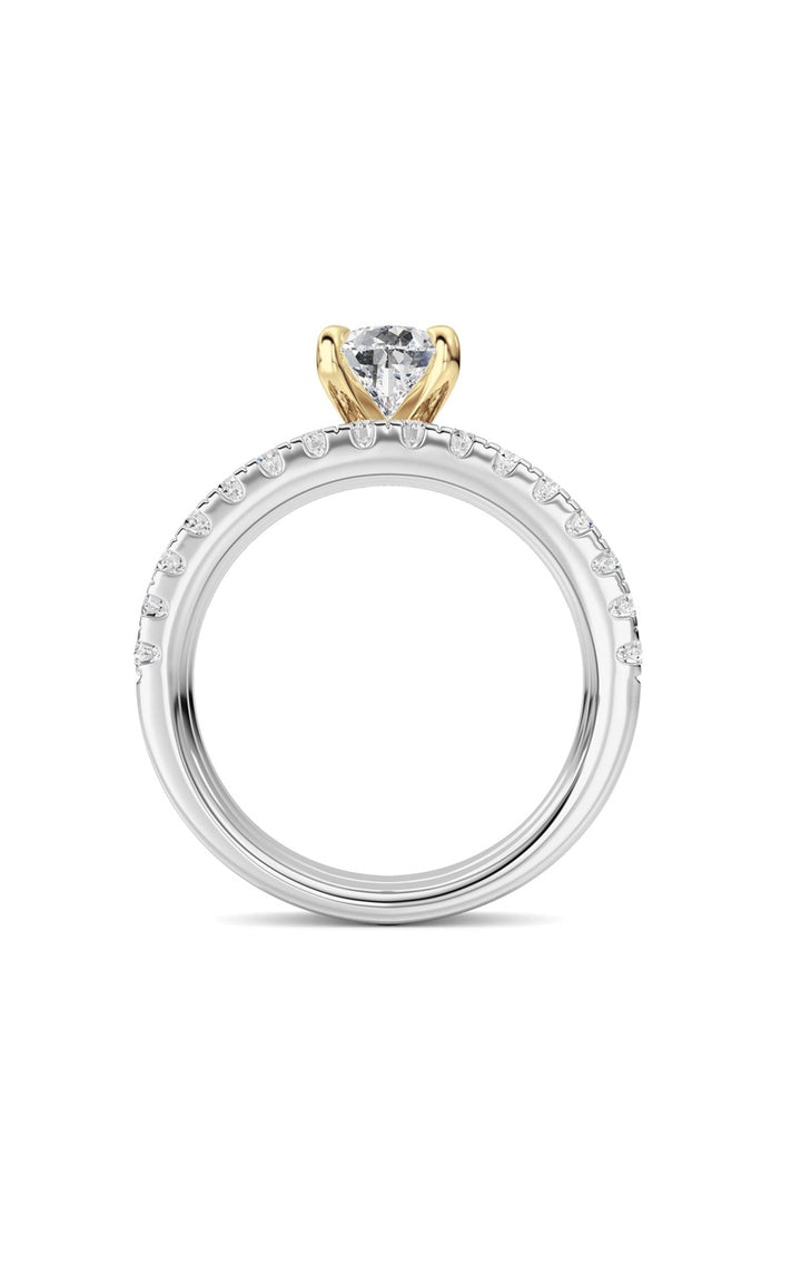2Cttw Pear Shaped Lab Grown Diamond (F/VS) Classic Accented  Set With Band and Engagement Ring in 14K Gold