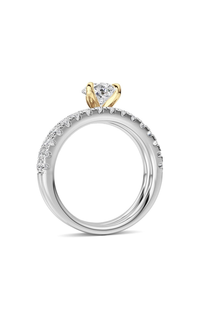 2Cttw Pear Shaped Lab Grown Diamond (F/VS) Classic Accented  Set With Band and Engagement Ring in 14K Gold