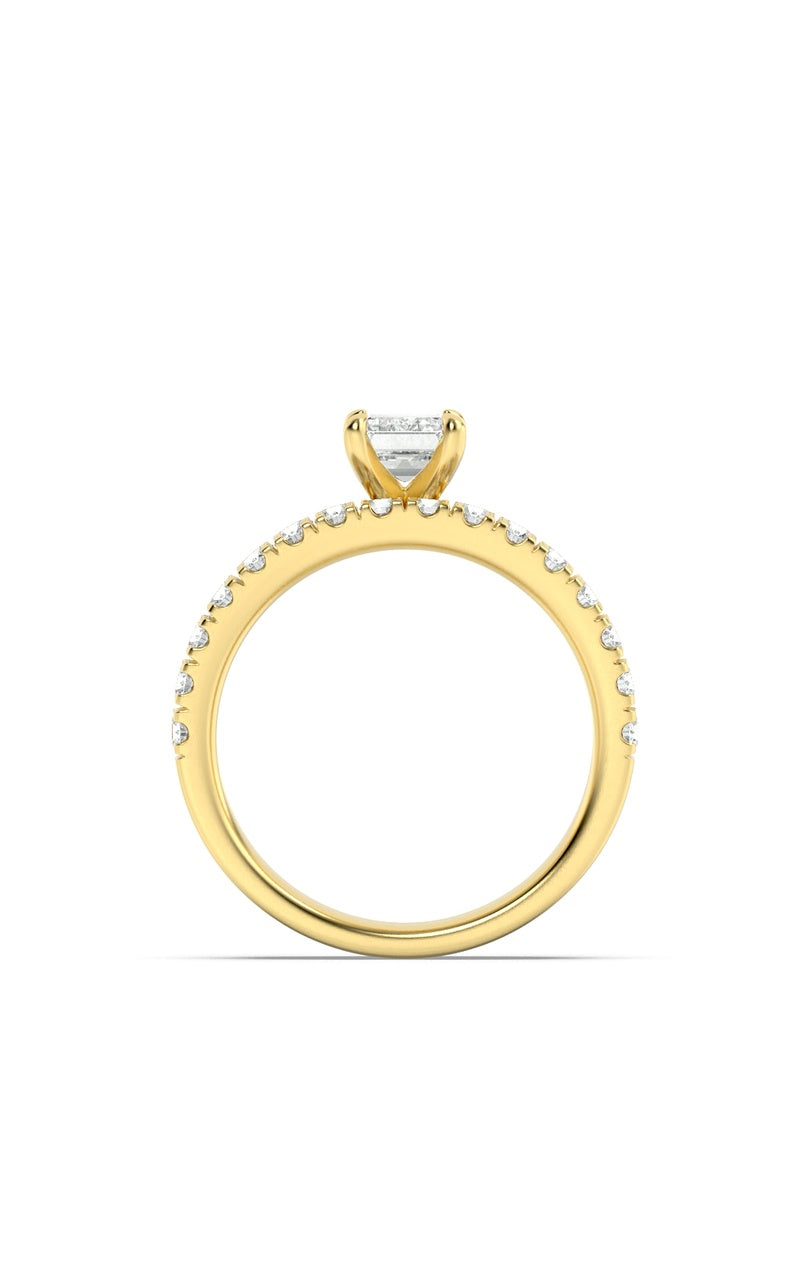 2Cttw Radiant Shaped Lab Grown Diamond (F/VS) Classic Accented Set With Band and Engagement Ring in14K Gold