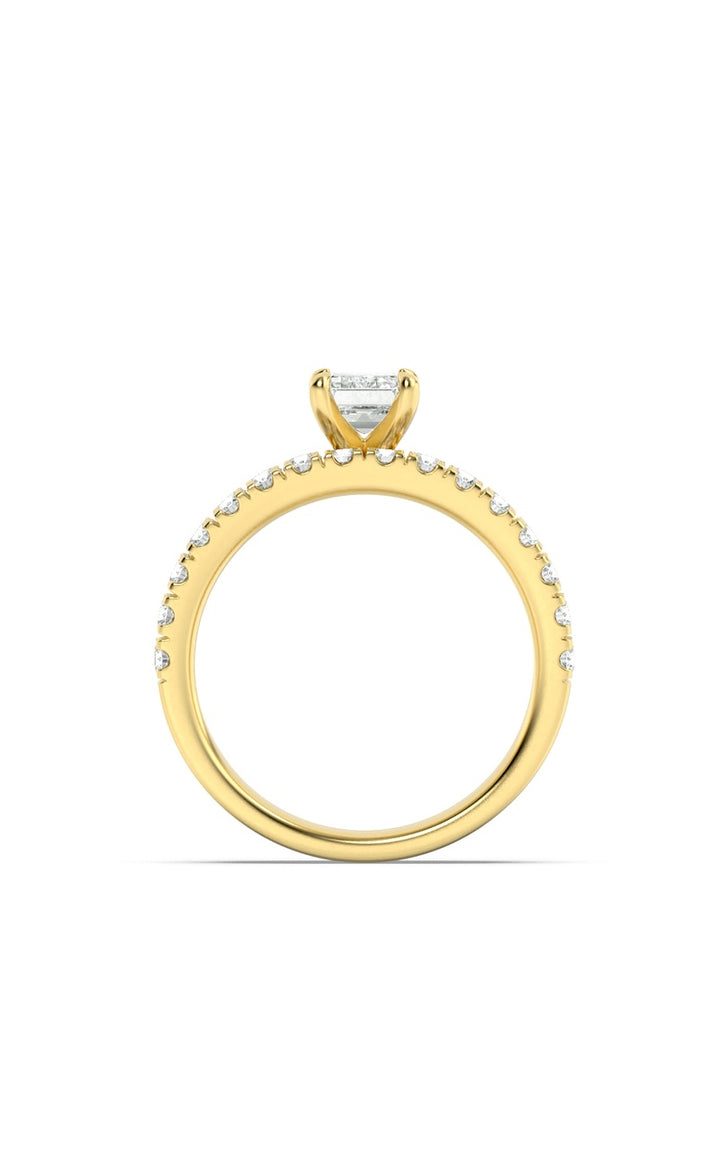 2Cttw Radiant Shaped Lab Grown Diamond (F/VS) Classic Accented Set With Band and Engagement Ring in14K Gold