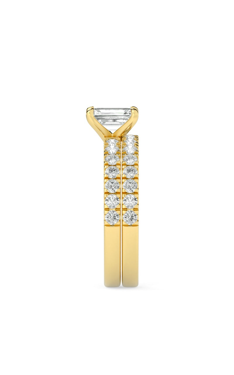2Cttw Radiant Shaped Lab Grown Diamond (F/VS) Classic Accented Set With Band and Engagement Ring in14K Gold