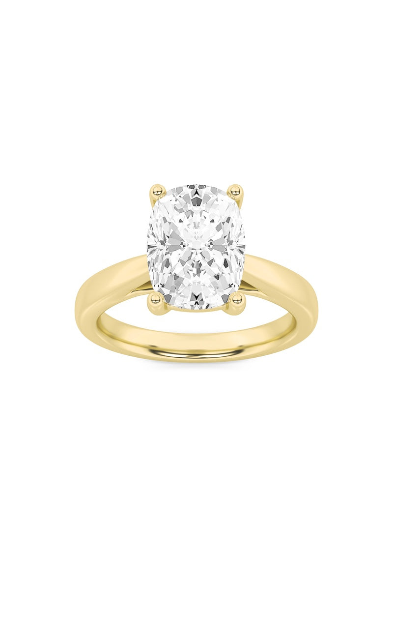 2Cttw Elongated Cushion Shaped Lab Grown Diamond (G/VS) Classic Shank Solitaire Engagement Ring in 14K Gold