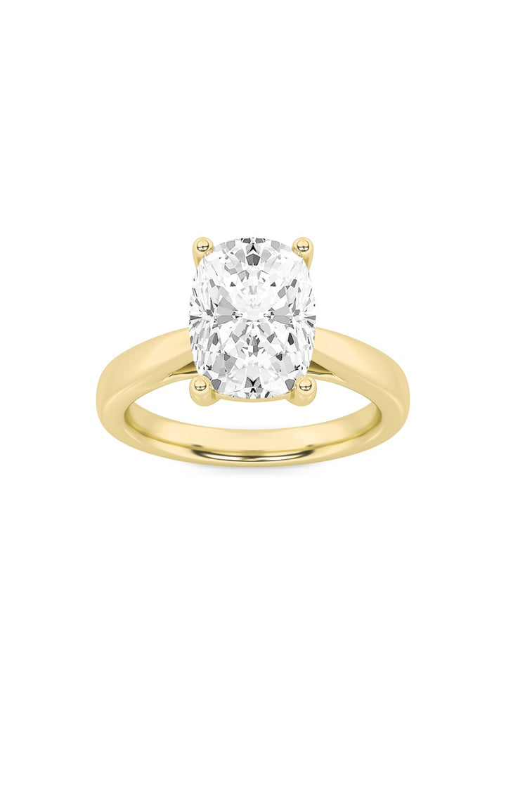2Cttw Elongated Cushion Shaped Lab Grown Diamond (G/VS) Classic Shank Solitaire Engagement Ring in 14K Gold