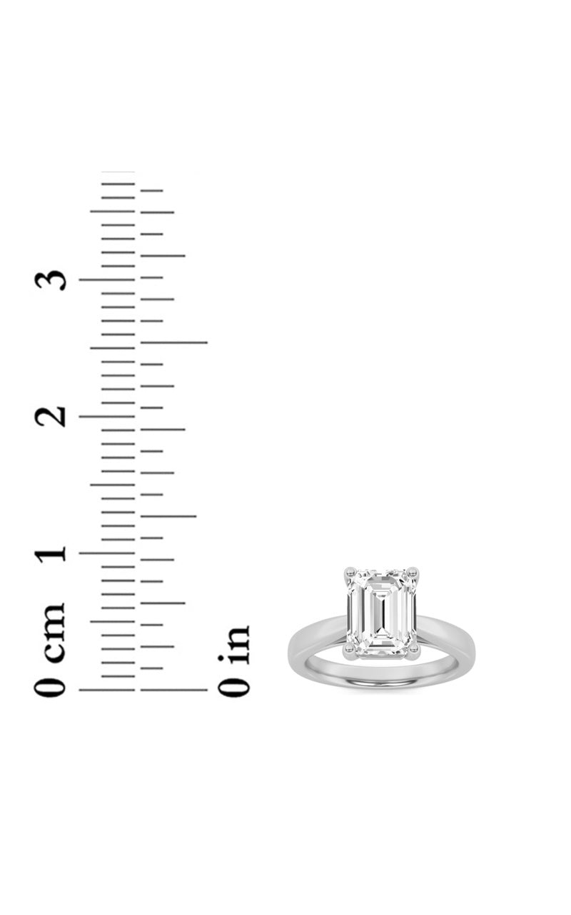 2Cttw Emerald Shaped Lab Grown Diamond (F/VS) Classic Shank Solitaire Engagement Ring in 14K Gold