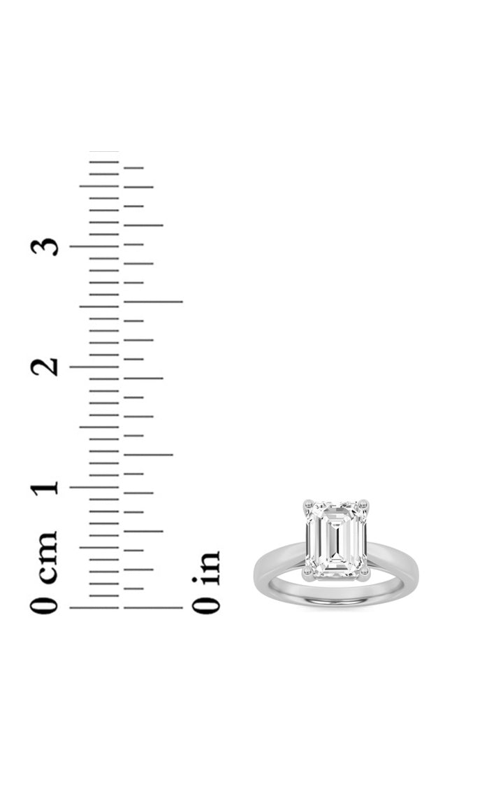 2Cttw Emerald Shaped Lab Grown Diamond (F/VS) Classic Shank Solitaire Engagement Ring in 14K Gold