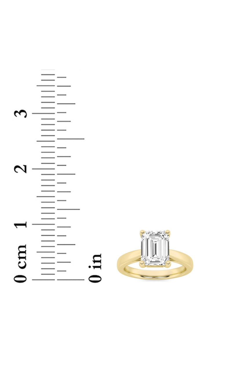 2Cttw Emerald Shaped Lab Grown Diamond (F/VS) Classic Shank Solitaire Engagement Ring in 14K Gold