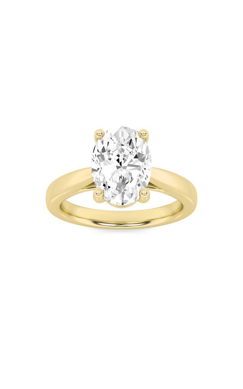 2Cttw Oval Shaped Lab Grown Diamond (F/VS) Classic Shank Solitaire Engagement Ring in 14K Gold