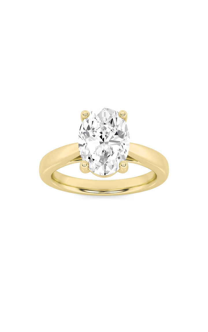 2Cttw Oval Shaped Lab Grown Diamond (F/VS) Classic Shank Solitaire Engagement Ring in 14K Gold