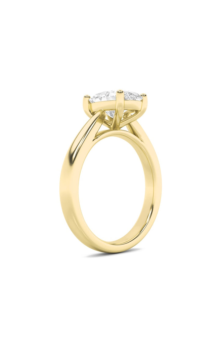 2Cttw Oval Shaped Lab Grown Diamond (F/VS) Classic Shank Solitaire Engagement Ring in 14K Gold