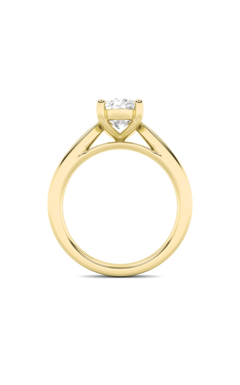 2Cttw Oval Shaped Lab Grown Diamond (F/VS) Classic Shank Solitaire Engagement Ring in 14K Gold