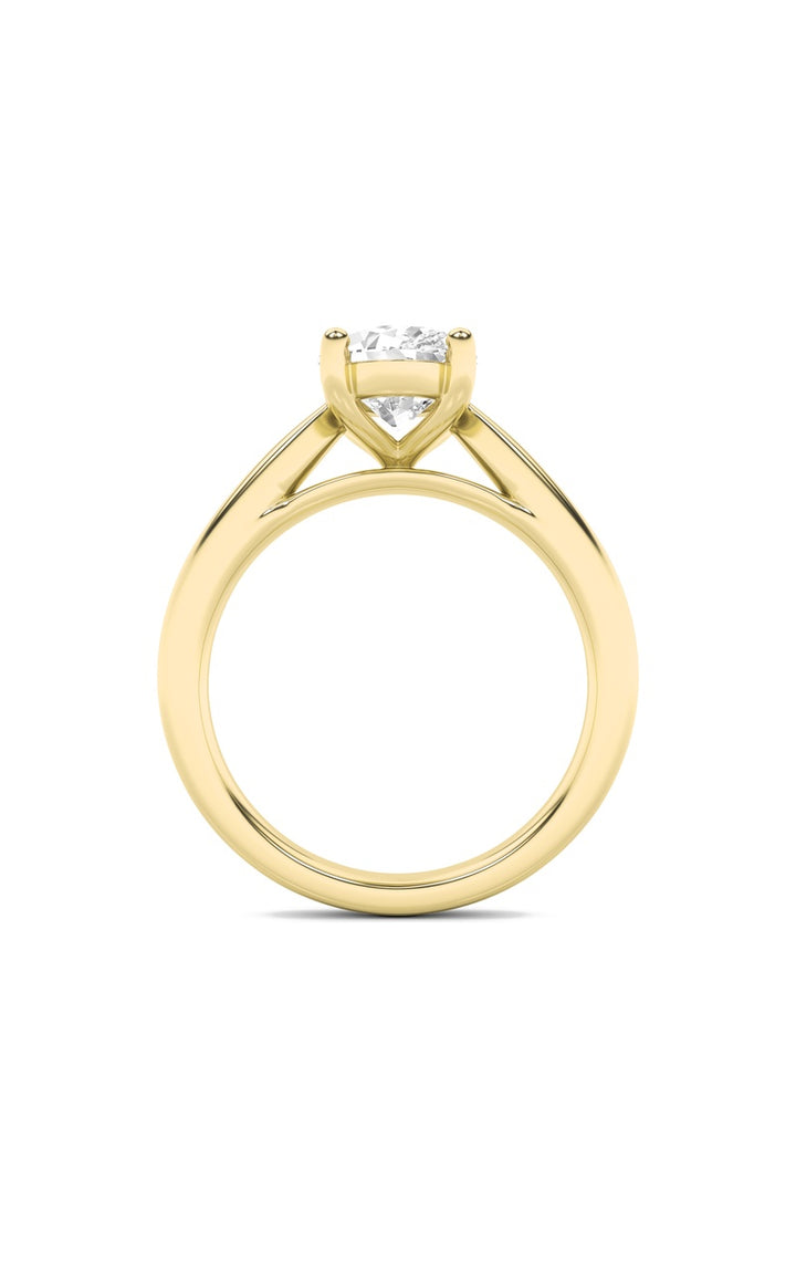 2Cttw Oval Shaped Lab Grown Diamond (F/VS) Classic Shank Solitaire Engagement Ring in 14K Gold