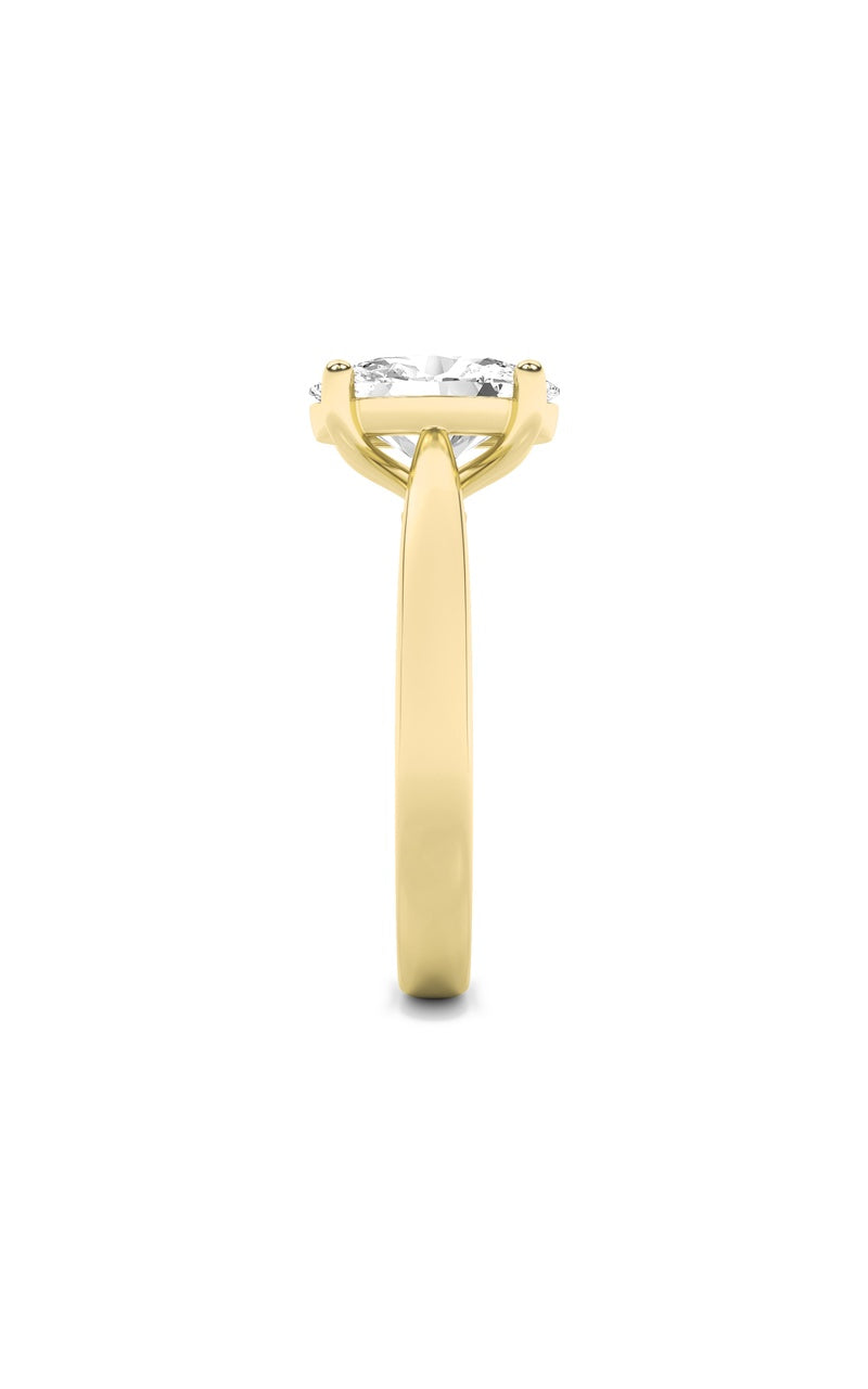 2Cttw Oval Shaped Lab Grown Diamond (F/VS) Classic Shank Solitaire Engagement Ring in 14K Gold