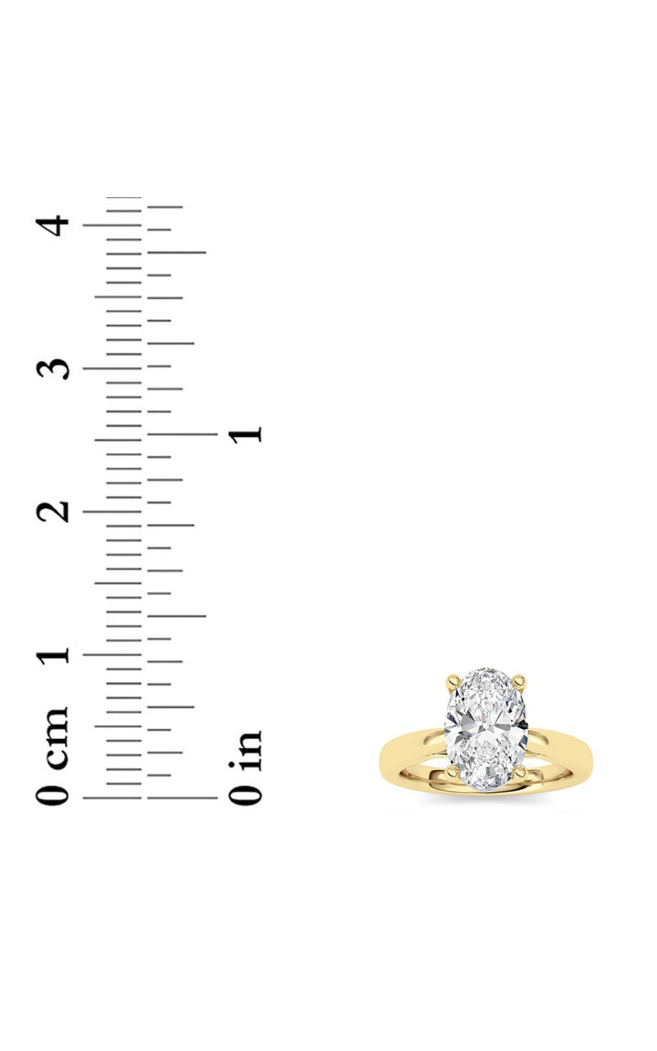2Cttw Oval Shaped Lab Grown Diamond (F/VS) Classic Shank Solitaire Engagement Ring in 14K Gold