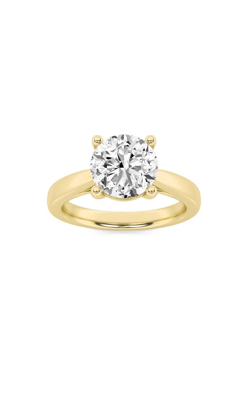 2Cttw Round Shaped Lab Grown Diamond (F/VS) Classic Shank Solitaire Engagement Ring in 14K Gold