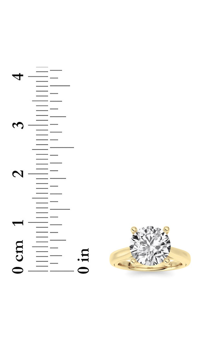 2Cttw Round Shaped Lab Grown Diamond (F/VS) Cathedral Shank Engagement Ring in 14K Yellow Gold