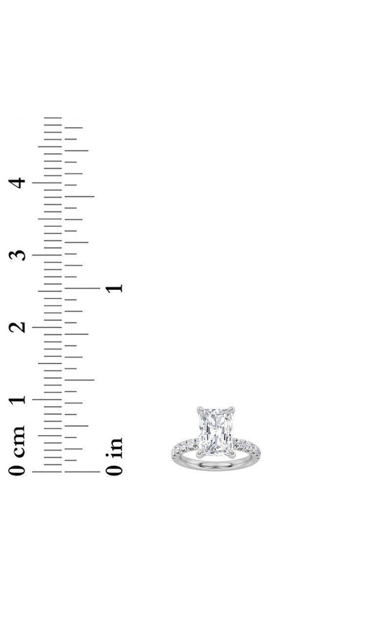 2Cttw Radiant Shaped Lab Grown Diamond (F/VS) Hidden Halo Accented Ring in 14K Gold